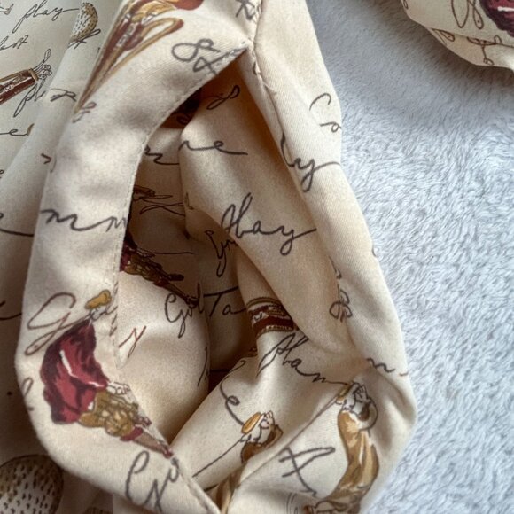 Vintage Tail Men Golf Print V-Neck Sweatshirt Medium Beige Pullover Sporty Retro - Picture 3 of 10